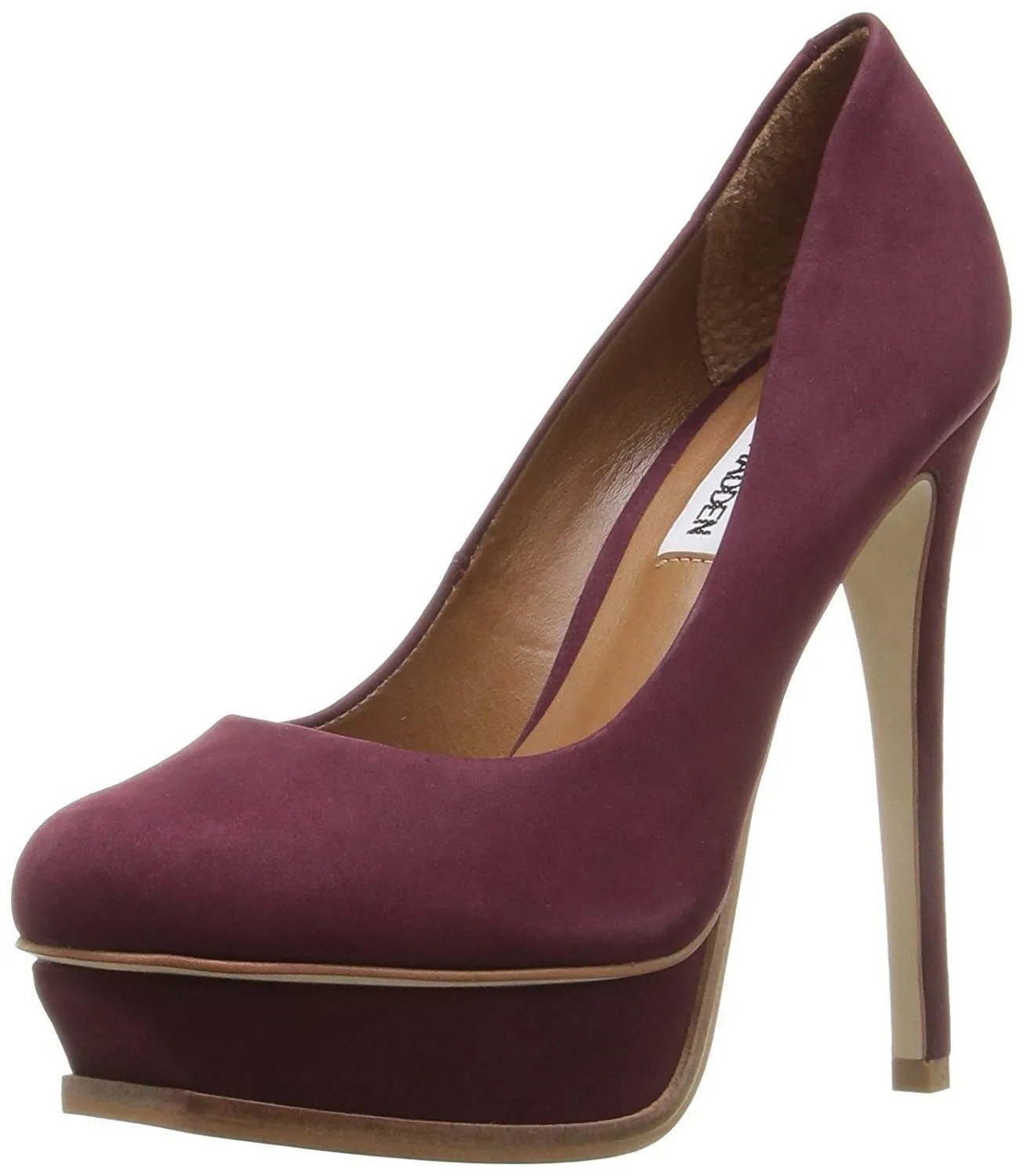 Steve Madden Kiss Dress Pump, Wine Nubuck (Women)