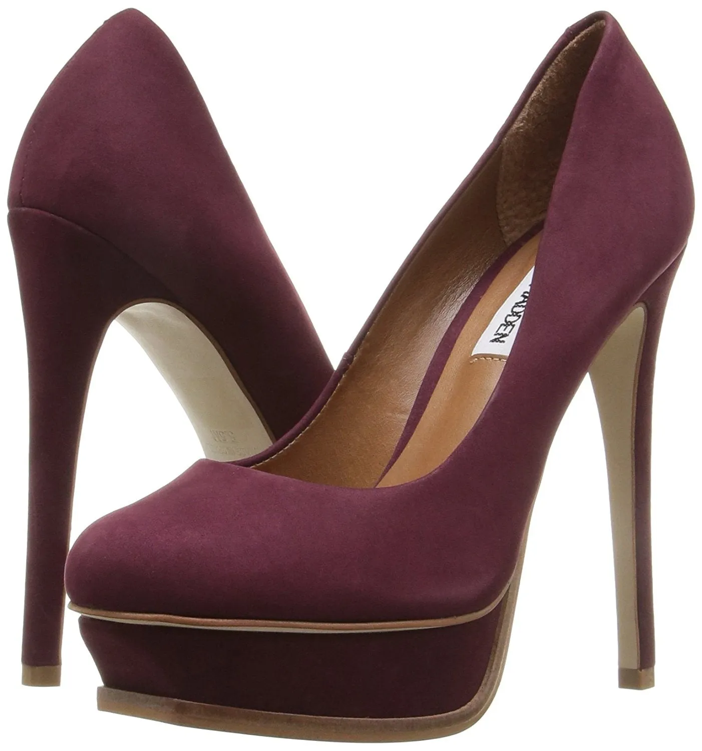 Steve Madden Kiss Dress Pump, Wine Nubuck (Women)