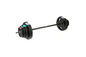 Straight Barbell With Interchangeable Weights One Fitness Gspo40 (17-57-027) Composite Plates 42 Kg Black