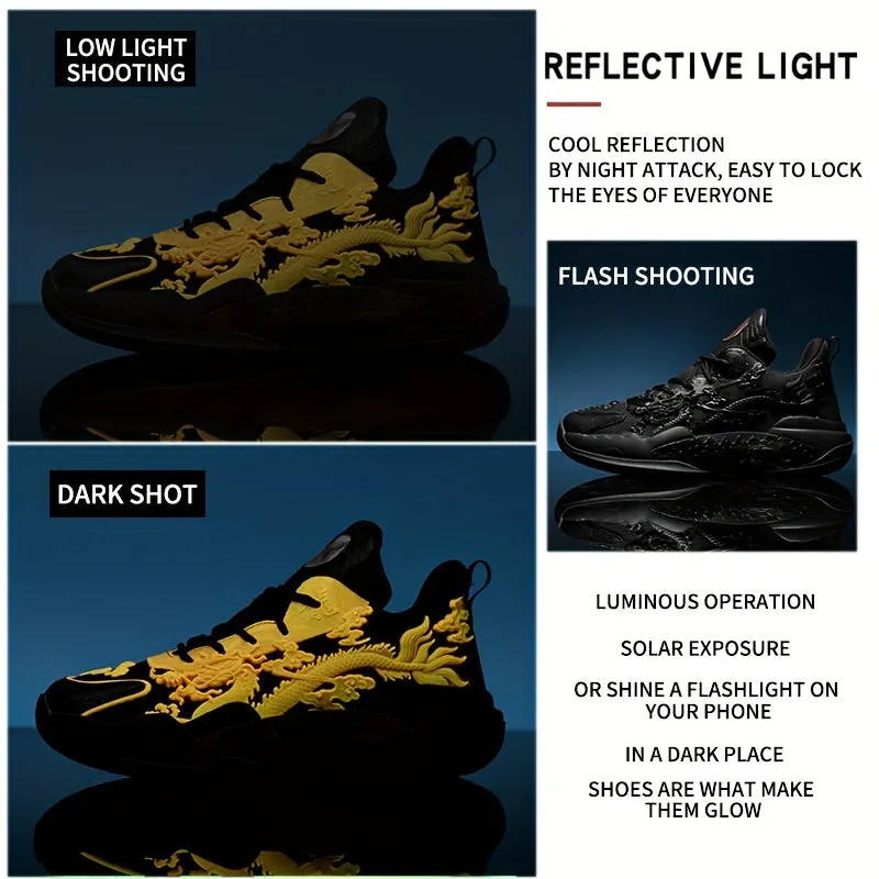 Stylish Luminous Basketball Shoes Durable Nonslip AllSeason Sneakers for Men