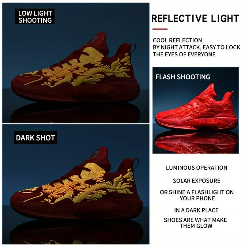 Stylish Luminous Basketball Shoes Durable Nonslip AllSeason Sneakers for Men