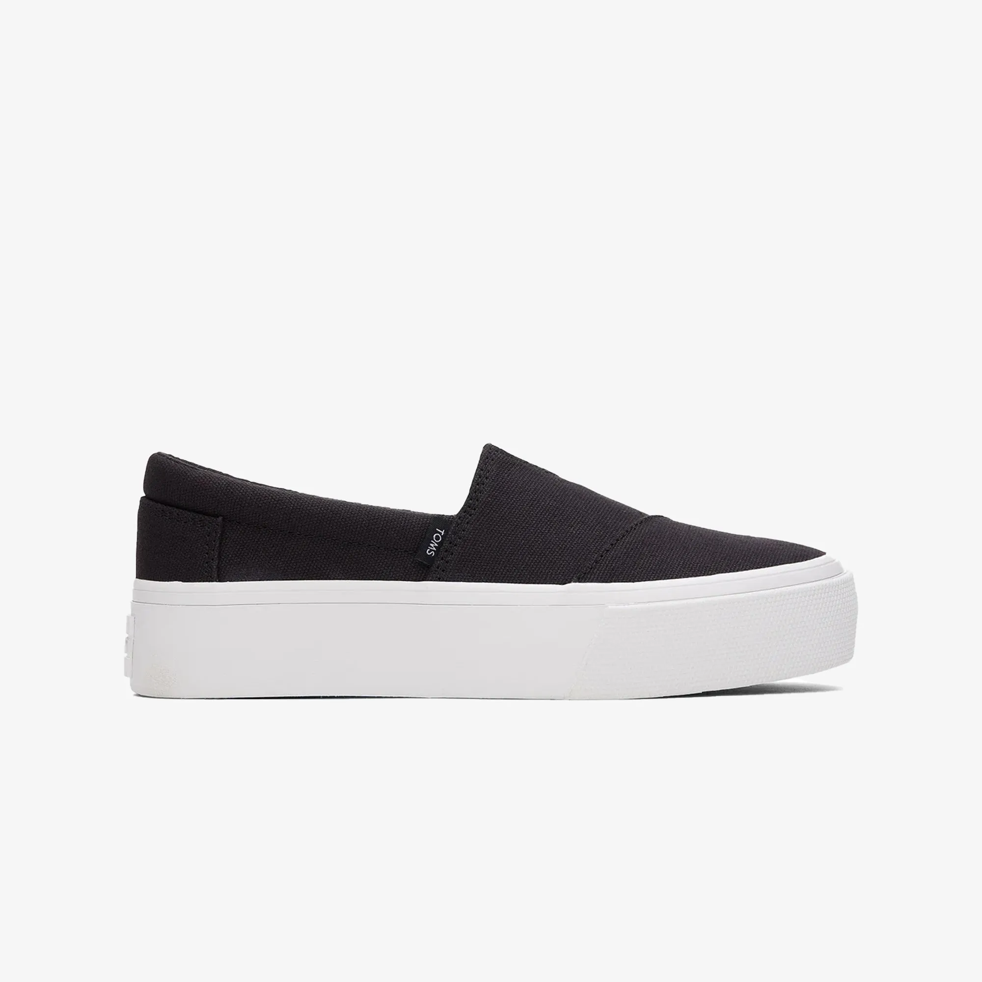 Toms | WMN'S FENIX PLATFORM  { BLACK CANVAS