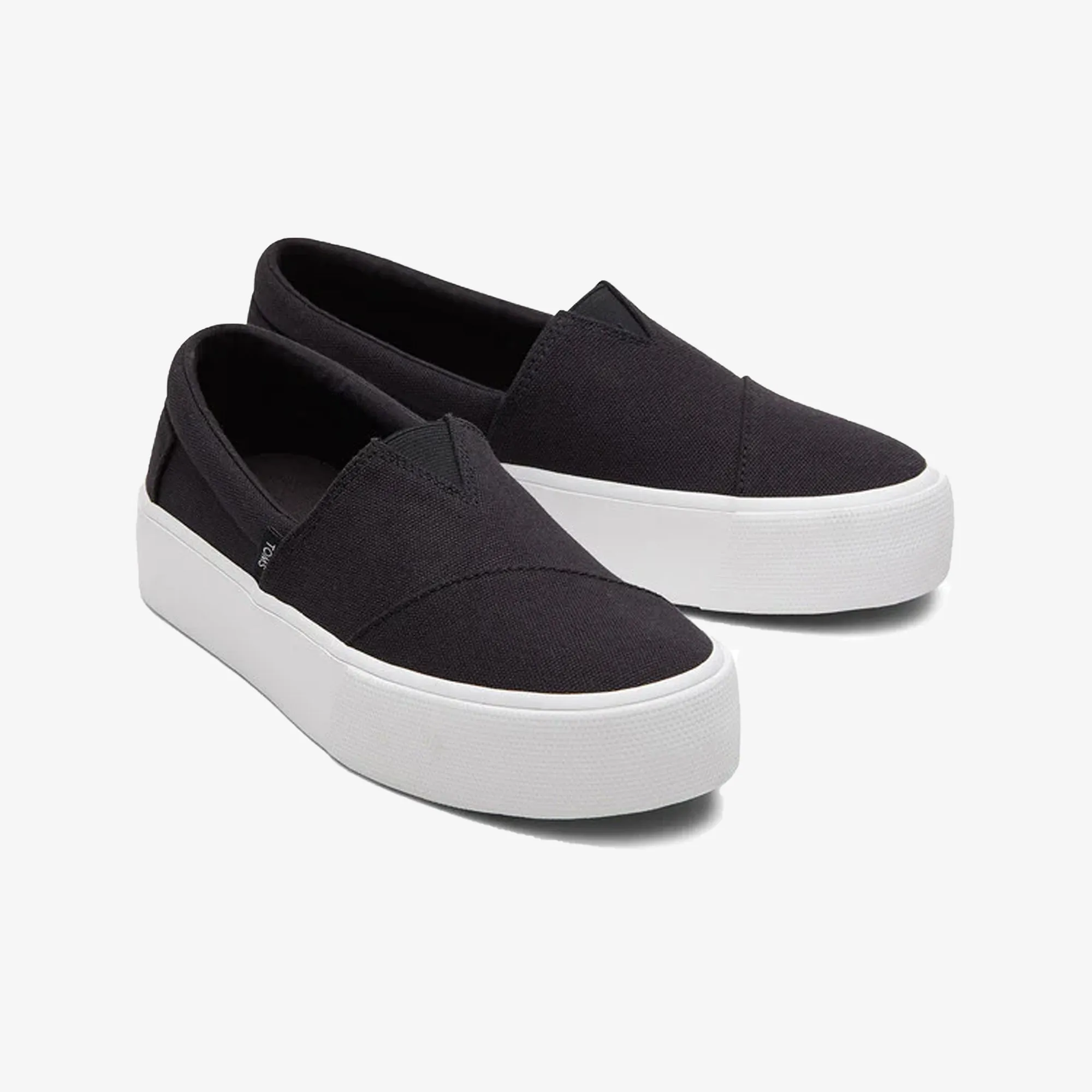 Toms | WMN'S FENIX PLATFORM  { BLACK CANVAS