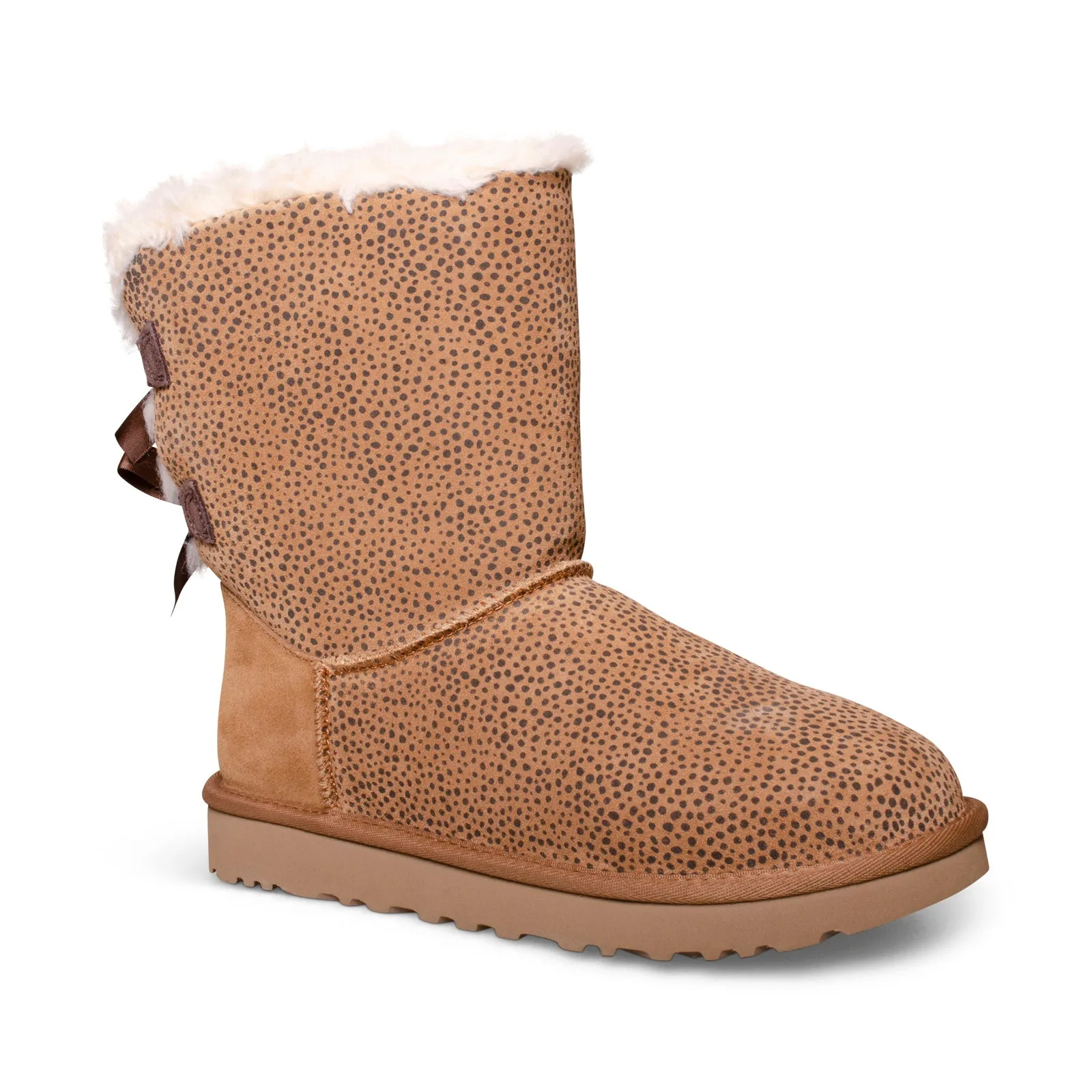 UGG Bailey Bow Micro Cheetah Chestnut Boots - Women's