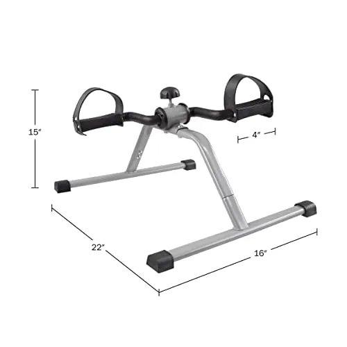 Under-Desk Stationary Bike - Indoor Below-Desk Exercise Pedal Fitness Machine for Legs, Physical Therapy, and Calorie Burn by Wakeman (Black and Gray)