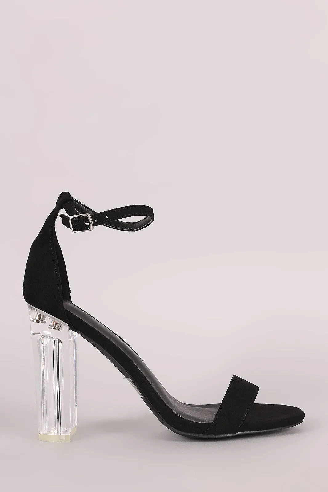 Wild Diva Lounge Ankle Strap Open Toe Perspex Heel