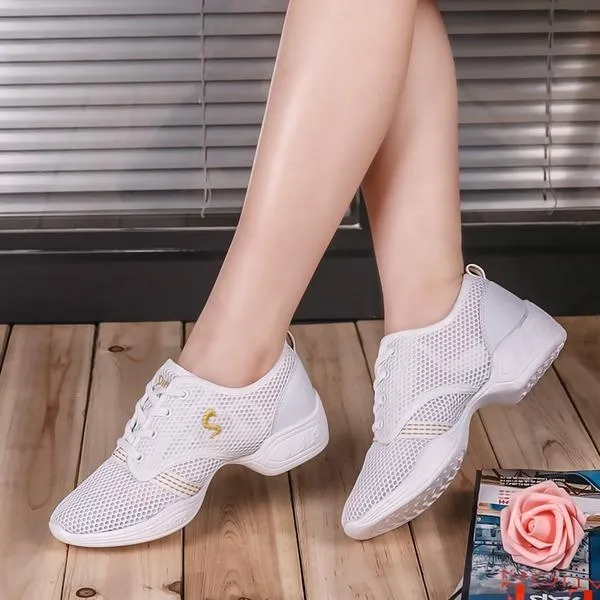 Women's Fabric Sneakers Sneakers With Lace-up Dance Shoes